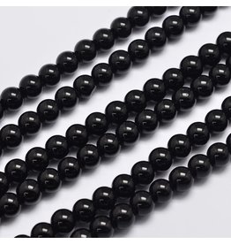 Malaysia Jade 8mm Black  15" Strand Approx x46