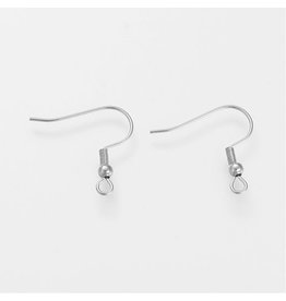 Ear Wire 21x21mm Stainless Steel   x10