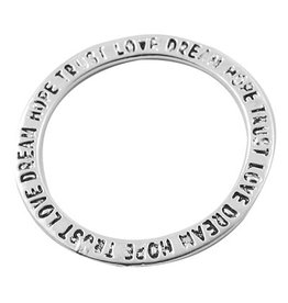 Ring Pendant with Hope Trust Love Dream   35mm Antique Silver x10  NF