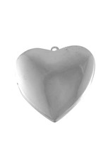 Locket Heart Shape 25x30mm Platinum  x5 NF