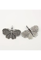 Moth Pendant 32x40mm Anitque Silver x5 NF