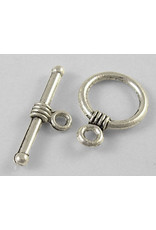 Toggle Clasp Round 11mm Antique Silver  NF  x10