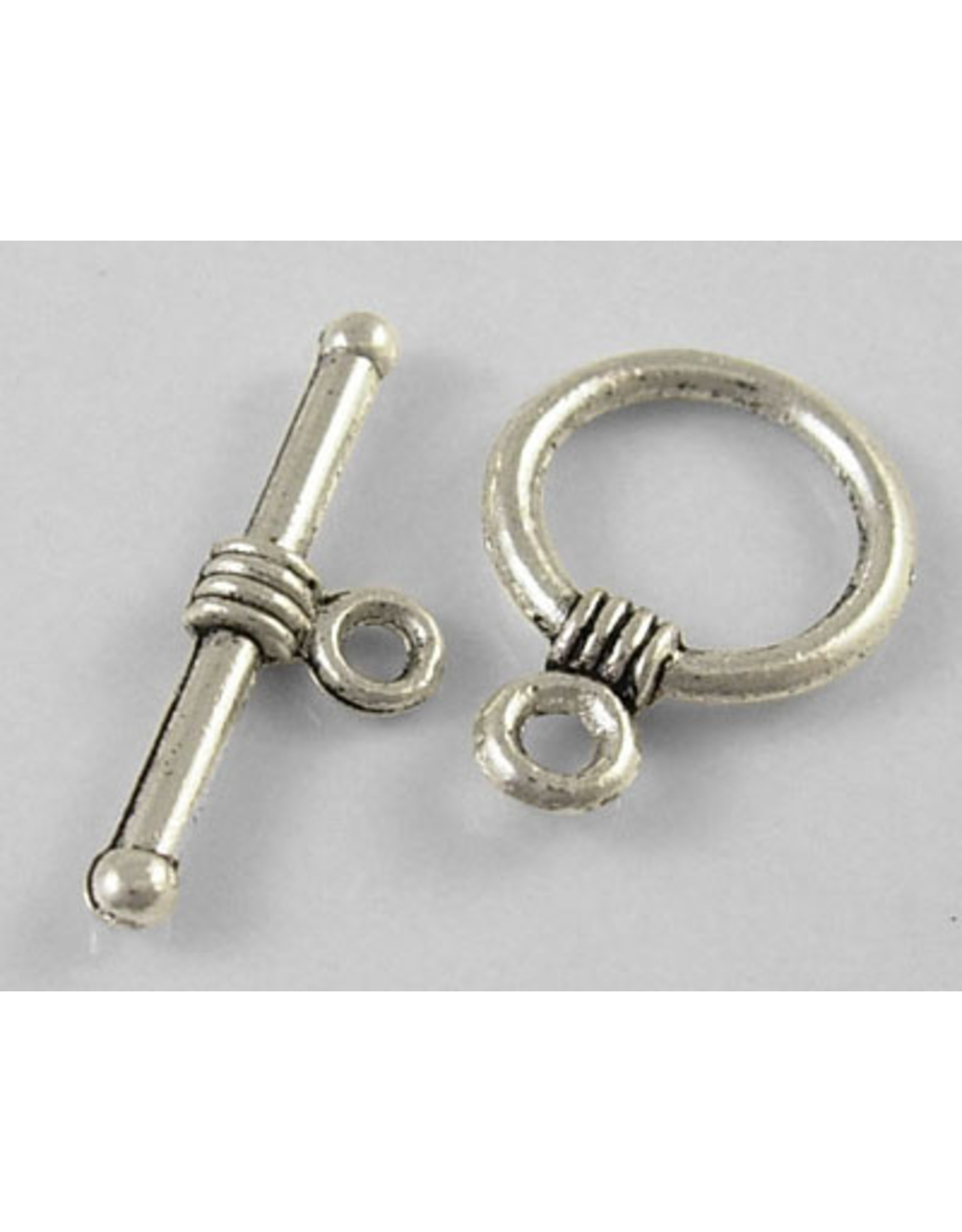 Toggle Clasp Round 11mm Antique Silver  NF  x10