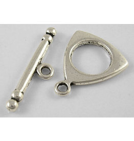 Toggle Clasp Triangle 19mm Antique Silver  NF  x10