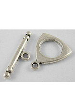 Toggle Clasp Triangle 19mm Antique Silver  NF  x10