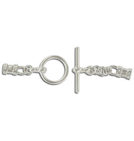 Toggle Clasp 12mm Round with 3mm Crimp Ends Nickel  NF  x10