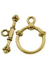 Toggle Clasp Round 18mm Antique Gold  NF  x10