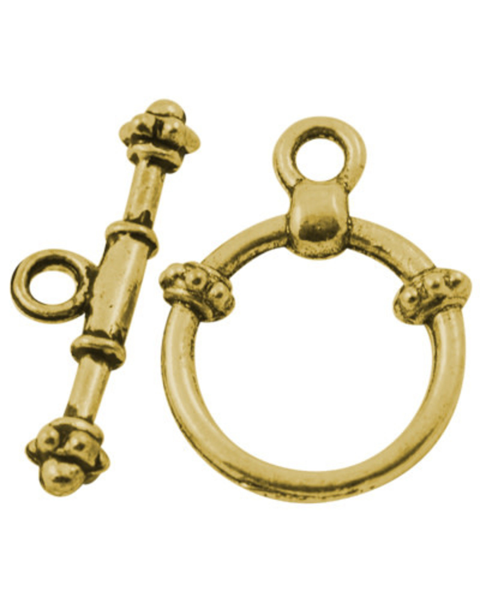 Toggle Clasp Round 18mm Antique Gold  NF  x10