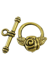Toggle Clasp Rose 18mm Antique Gold  NF  x10