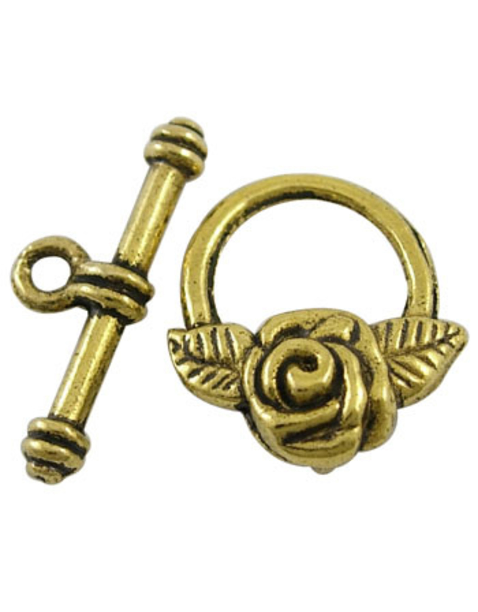 Toggle Clasp Rose 18mm Antique Gold  NF  x10