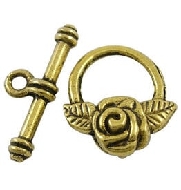 Toggle Clasp Rose 18mm Antique Gold  NF  x10