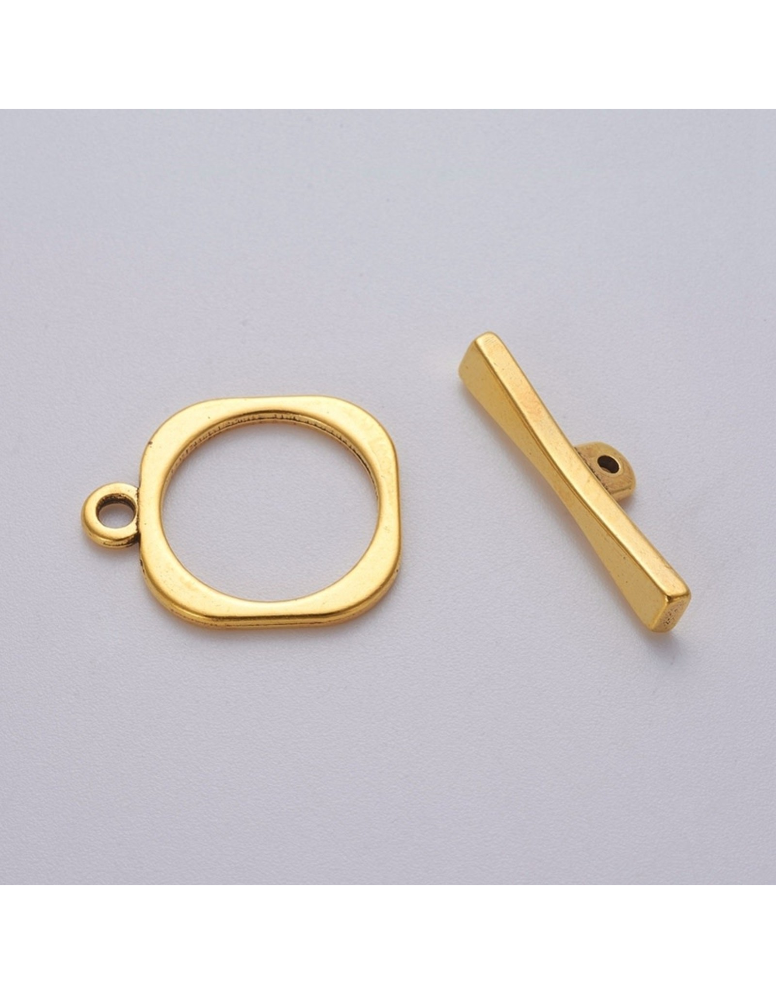 Toggle Clasp Square 18mm Gold   x5  NF