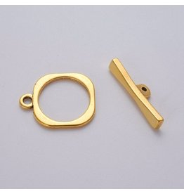 Toggle Clasp Square 18mm Gold   x5  NF