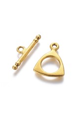 Toggle Clasp Triangle 19mm Antique Gold  NF  x5