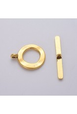 Toggle Clasp Round 17mm Antique Gold  NF  x5