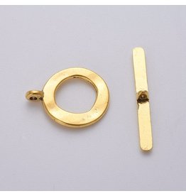 Toggle Clasp Round 17mm Antique Gold  NF  x5