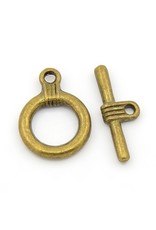 Toggle Clasp Round 16mm Antique Brass  NF  x10