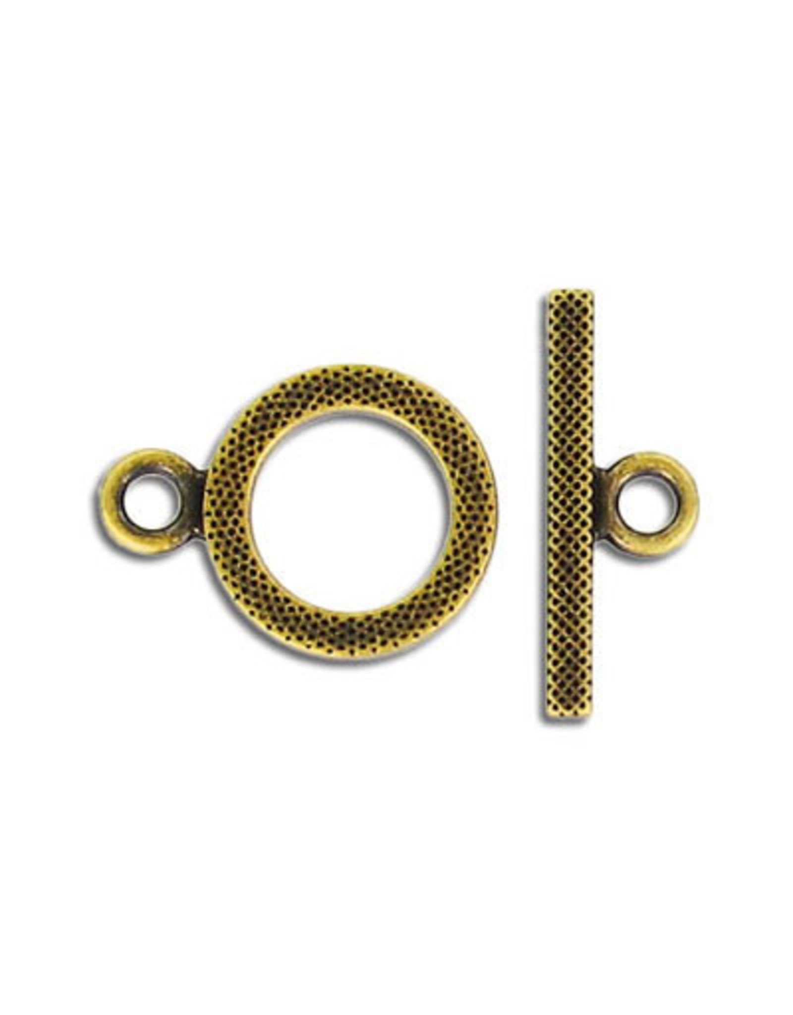 Toggle Clasp Round 16mm Antique Brass  NF  x5