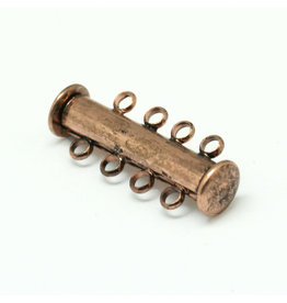 Slider Clasp 4 to 4  26x10x6mm Antique Copper NF  x5