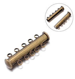 Slider Clasp 5 to 5  30x10x7mm Antique Gold  NF  x5
