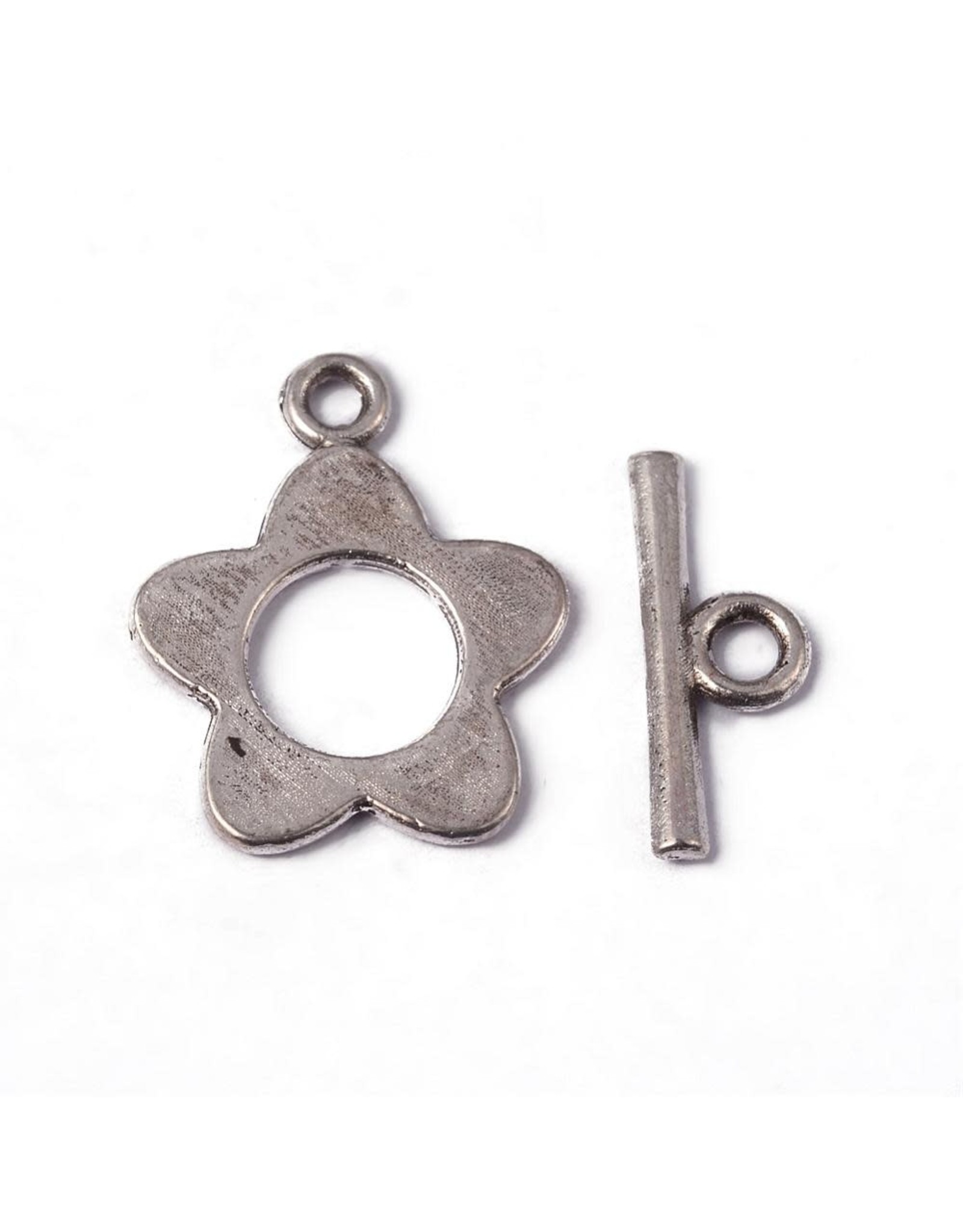 Toggle Clasp Flower 15mm Nickel  NF  x5