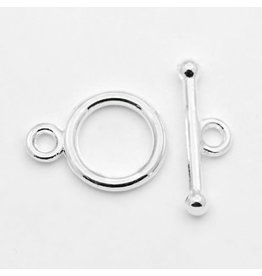 Toggle Clasp Round 10mm Silver  NF  x10