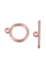 Toggle Clasp Round 15mm Rose Gold  NF  x10