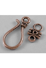 Hook & Eye Clasp  25x12mm Antique Copper NF  x10