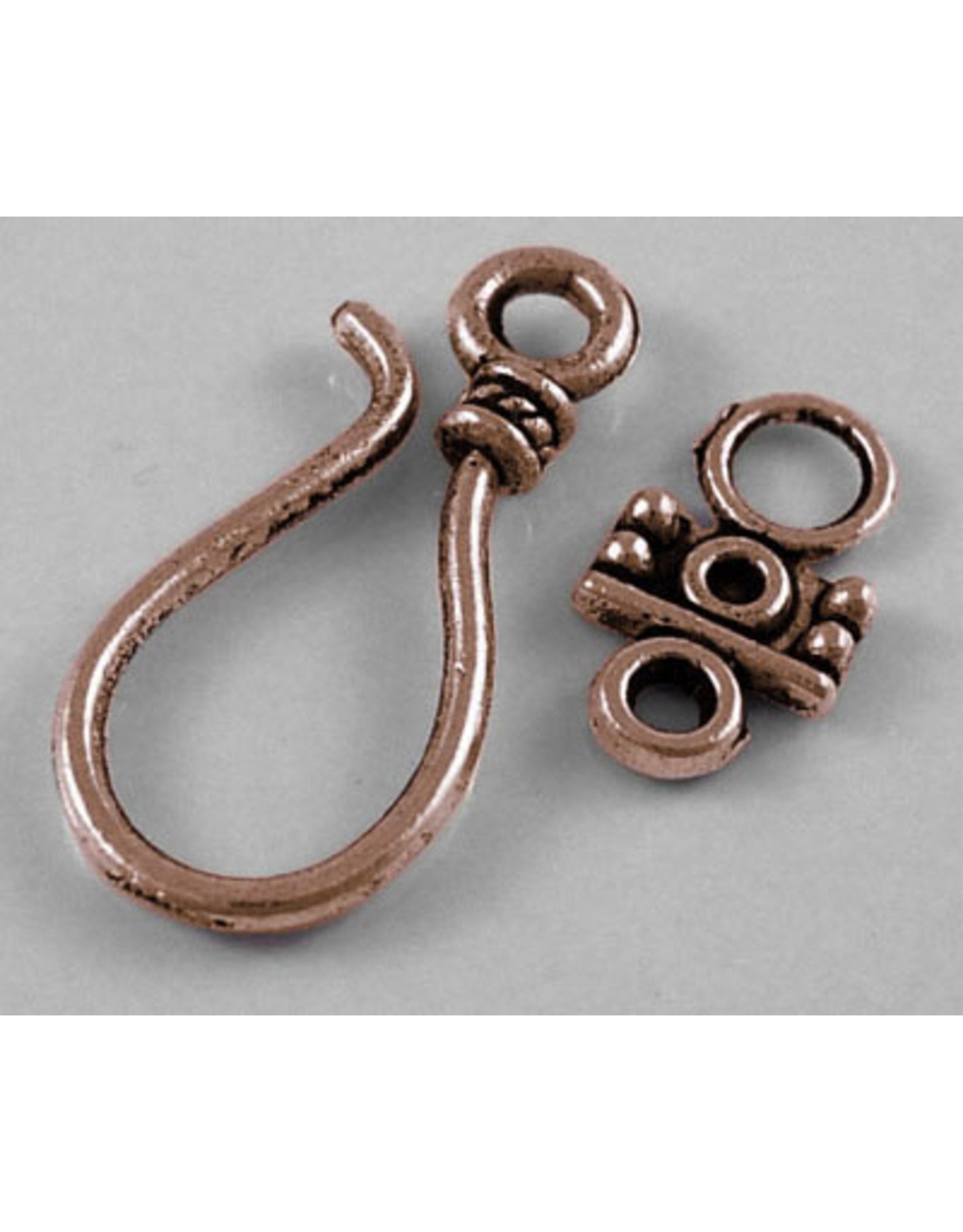 Hook & Eye Clasp  25x12mm Antique Copper NF  x10