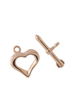 Toggle Clasp Heart 18mm Rose Gold  NF  x10