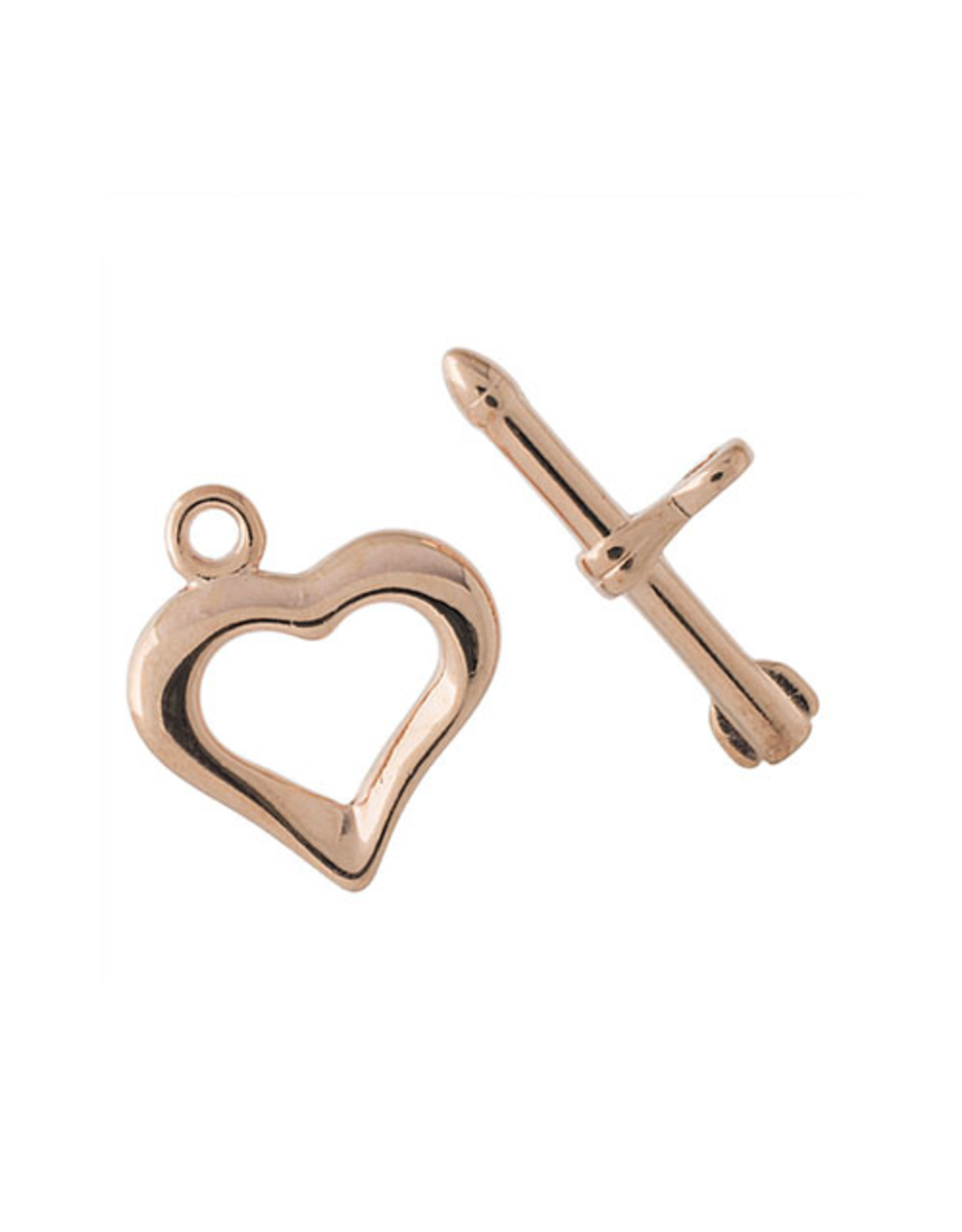 Toggle Clasp Heart 18mm Rose Gold  NF  x10