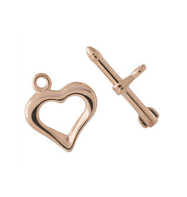 Toggle Clasp Heart 18mm Rose Gold  NF  x10