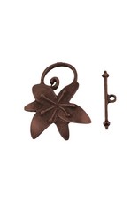 Toggle Clasp Flower 20mm Antique Copper  NF  x5