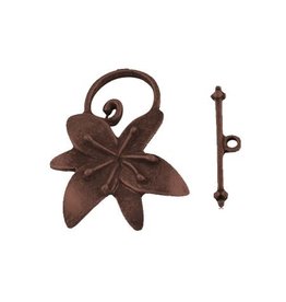 Toggle Clasp Flower 20mm Antique Copper  NF  x5