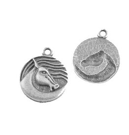 Horse Charm 20mm Antique Silver x5