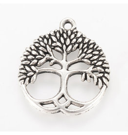 Tree of Life  26mm Antique Silver  NF  x10