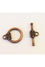 Toggle Clasp Round 14mm Antique Copper  NF  x10