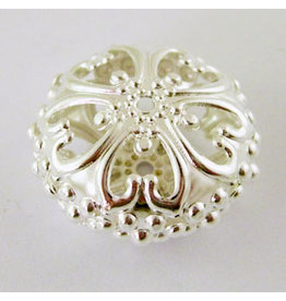 Rondelle Spacer Filigree Silver 23mm x12.5mm  x5