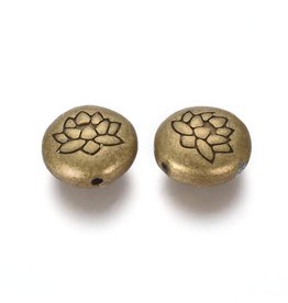 Lotus Bead Antique Brass 14x6.5mm  x5