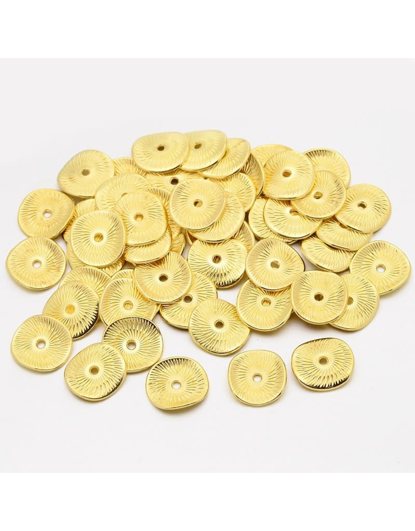 Wavy Spacer Bead  Antique Gold 15mm  x25