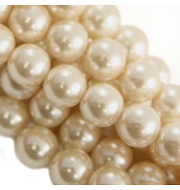 Glass Pearls Cream Rose Round 4mm Strand  about x100