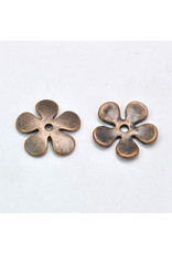 Flower Spacer Bead Antique Copper  21mm  x10