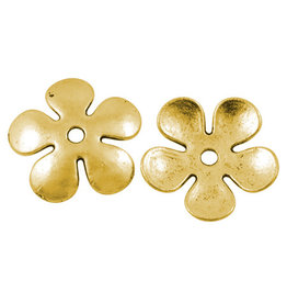 Flower Spacer Bead Antique Gold  21mm  x10