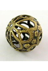 Filigree Bead Antique Brass  18mm  x5