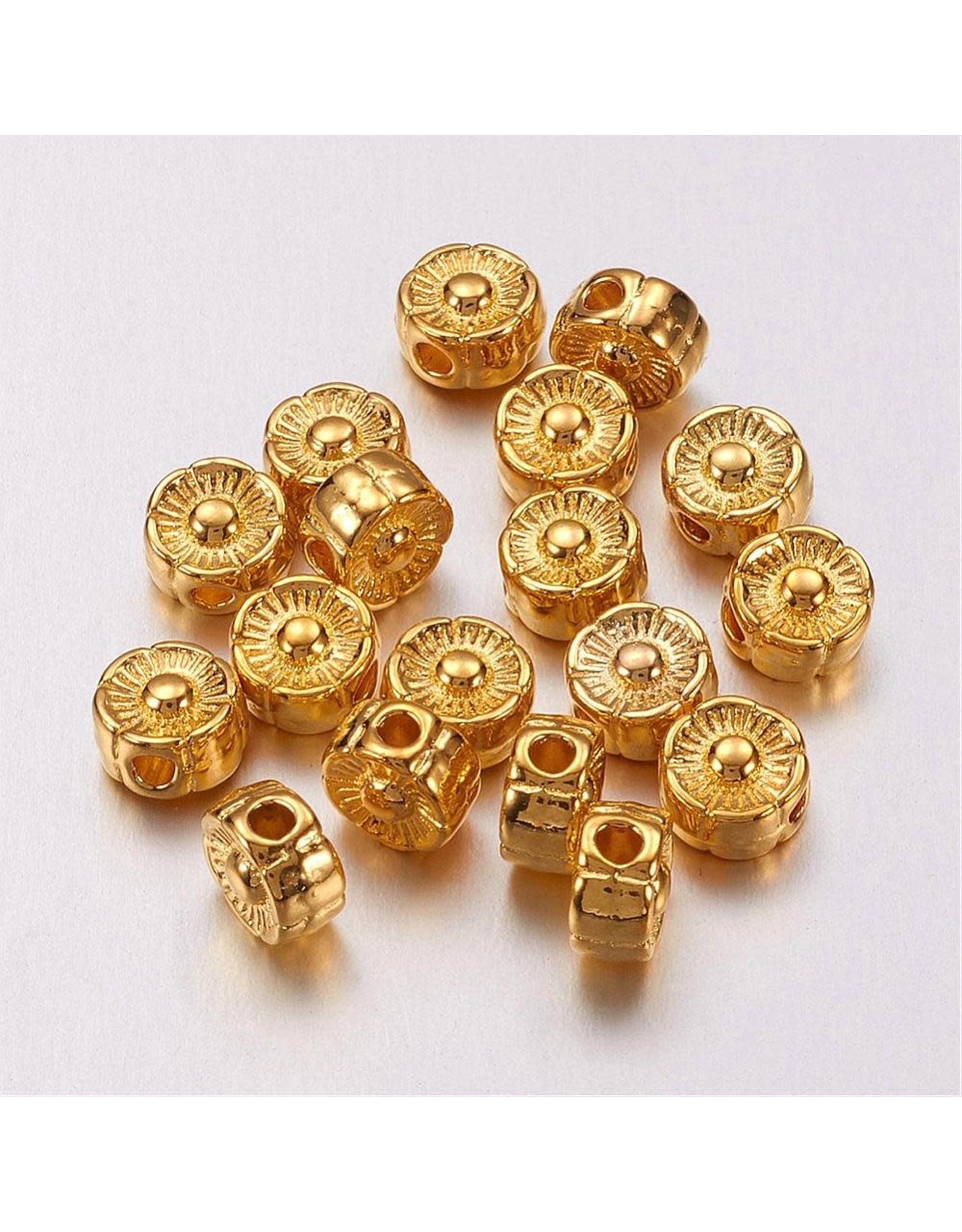 Flower Bead Gold 6mm  x20