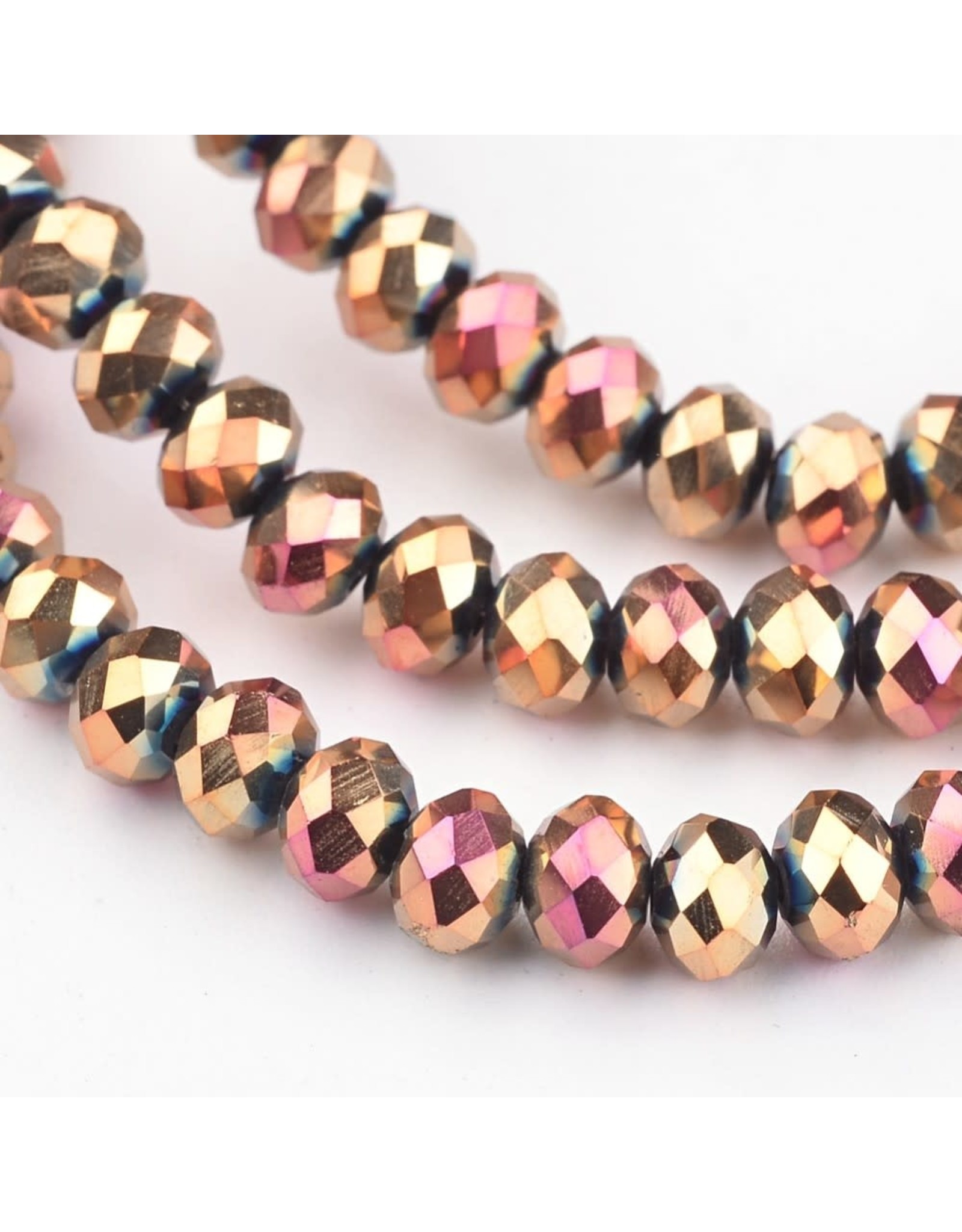 4x3mm Rondelle  Rose Gold AB   x140