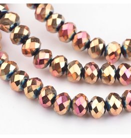 4x3mm Rondelle  Rose Gold AB   x140