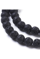 Lava 6mm Black  15" Strand  apprx 60 beads