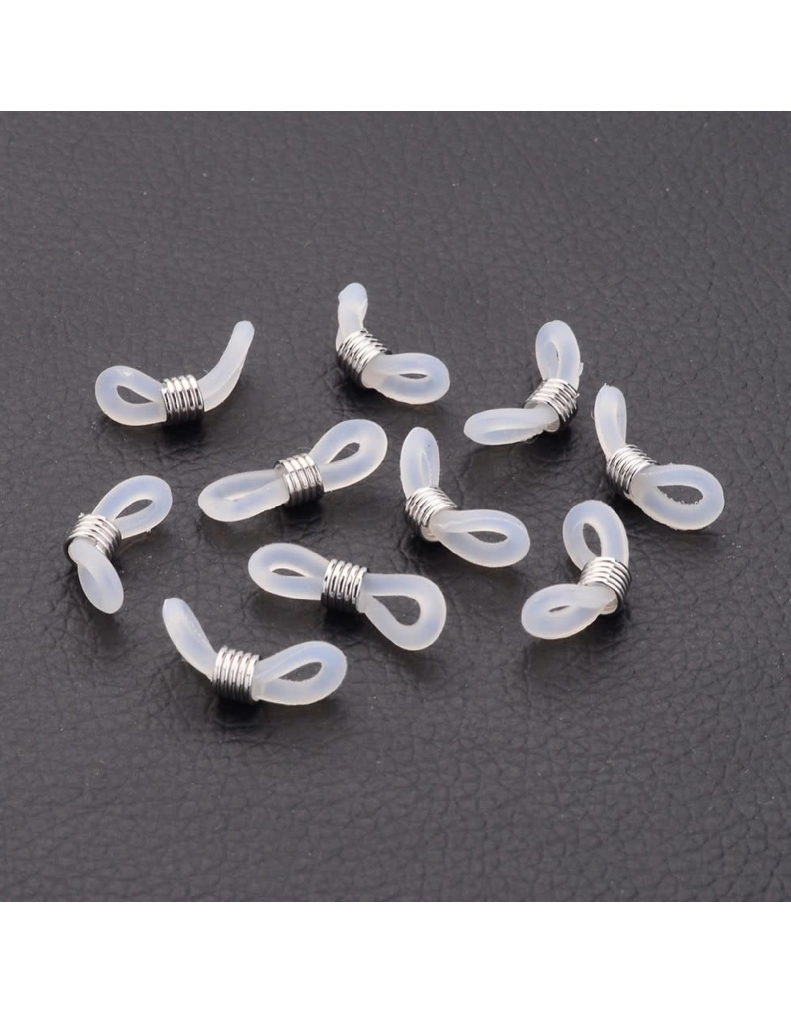 Eyeglass Holders  20x5mm  Platinum/Clear  x10