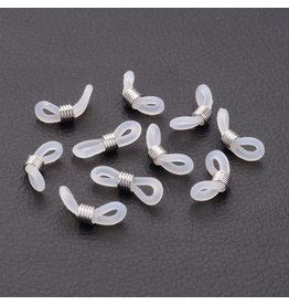 Eyeglass Holders  20x5mm  Silver/White  x10